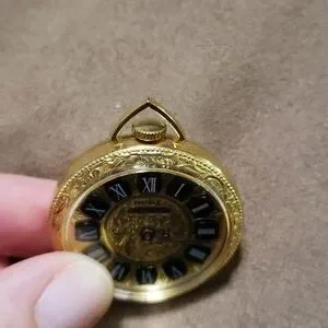 Vintage 1970\'s Custom Time Swiss Made Golden Wind Up Pendant Watch Wind up Pendant Watch - Etsy main image 4